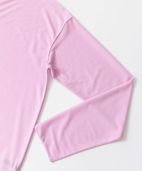 KBF+（ケービーエフプラス）の「KBF+　配色シアーロンTシャツ∴（Tシャツ/カットソー・レディース・ピンク・ONE）」の6枚目の写真