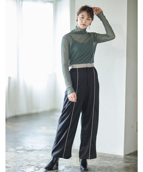 Cookie Chocolate(クッキーチョコレート)の「カラーシースルートップス(シャツ/ブラウス・レディース・カーキ/ブラウン・M)」の22枚目の写真