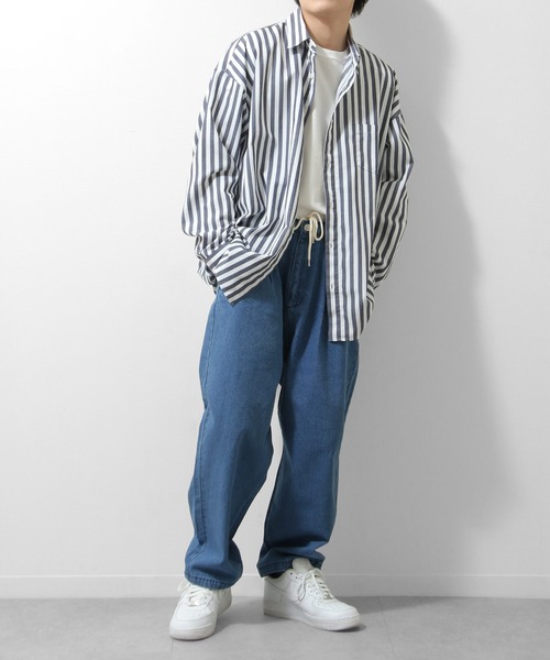 ZIP FIVE（ジップファイブ）の「【loot box】デニム＆カツラギ　バックシャーリング　イージーワイドスケータパンツ（デニムパンツ・メンズ・ブラック/ネイビー/ブラウン/オフホワイト/ブルー・SMALL/MEDIUM/LARGE/X-LARGE）」の18枚目の写真