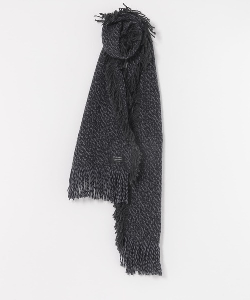 KBF+（ケービーエフプラス）の「john branigan　FRINGED SCARF∴（ストール/ショール・レディース・ライトグレー/ネイビー・FREE）」の6枚目の写真
