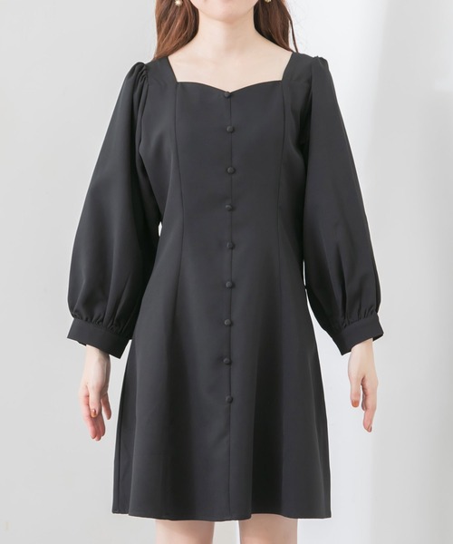 Newlyme（ニューリーミー）の「ペンタゴンネックＡラインワンピース（ワンピース・レディース・ブルーグレー/ブラック系その他/ブラック/グレー系その他/ブラウン/ブラウン系その他・MEDIUM/LARGE）」の7枚目の写真