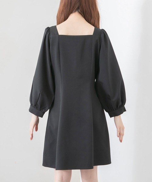 Newlyme（ニューリーミー）の「ペンタゴンネックＡラインワンピース（ワンピース・レディース・ブルーグレー/ブラック系その他/ブラック/グレー系その他/ブラウン/ブラウン系その他・MEDIUM/LARGE）」の8枚目の写真