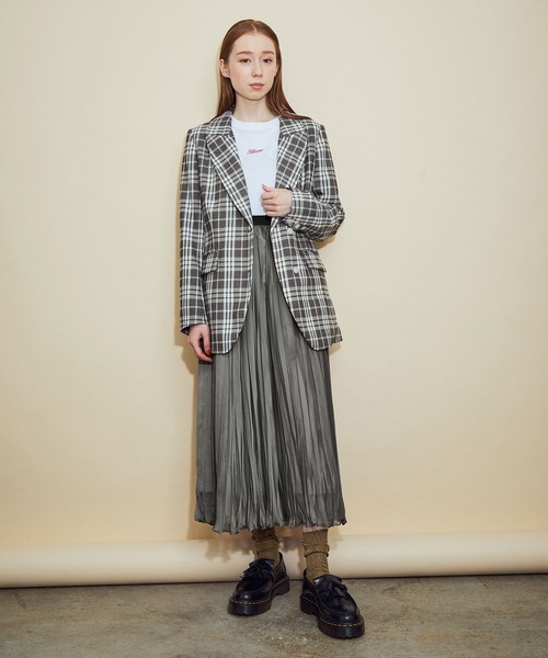 MADEMOISELLE ROPE'（マドモアゼル ロペ）の「<春まで使える>ワッシャー加工ランダムプリーツスカート（スカート・レディース・ライトグレー/ベージュ・38）」の14枚目の写真