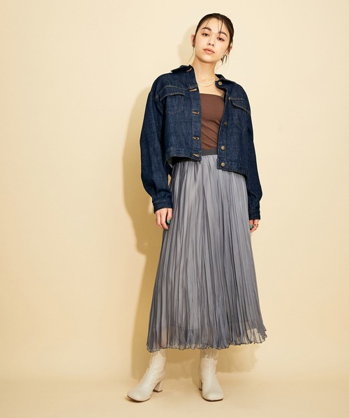 MADEMOISELLE ROPE'（マドモアゼル ロペ）の「<春まで使える>ワッシャー加工ランダムプリーツスカート（スカート・レディース・ライトグレー/ベージュ・38）」の20枚目の写真