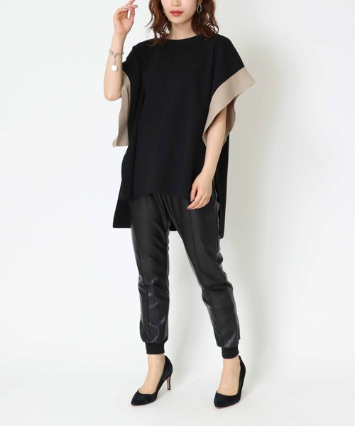 Jines（ジネス）の「フェイクレザー・ジョガーパンツ（その他パンツ・レディース・ブラック・38）」の4枚目の写真