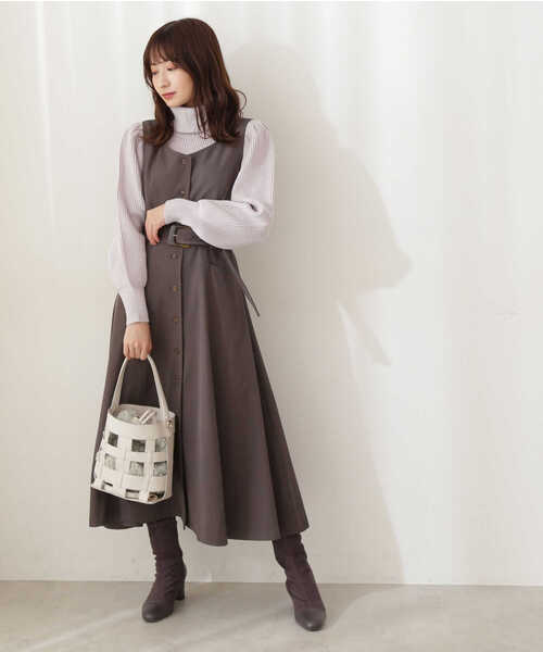 PROPORTION BODY DRESSING（プロポーションボディドレッシング）の「タートルネックボリュームスリーブ / 1211270004（ニット/セーター・レディース・ダークグレー/グレー/ホワイト系その他/ブラウン系その他・MEDIUM/SMALL）」の9枚目の写真