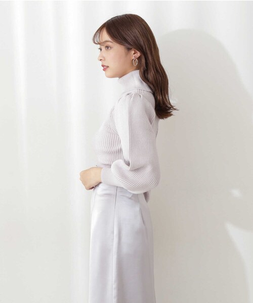 PROPORTION BODY DRESSING（プロポーションボディドレッシング）の「タートルネックボリュームスリーブ / 1211270004（ニット/セーター・レディース・ダークグレー/グレー/ホワイト系その他/ブラウン系その他・MEDIUM/SMALL）」の12枚目の写真