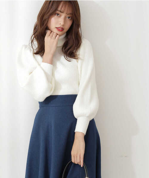 PROPORTION BODY DRESSING（プロポーションボディドレッシング）の「タートルネックボリュームスリーブ / 1211270004（ニット/セーター・レディース・ダークグレー/グレー/ホワイト系その他/ブラウン系その他・MEDIUM/SMALL）」の22枚目の写真