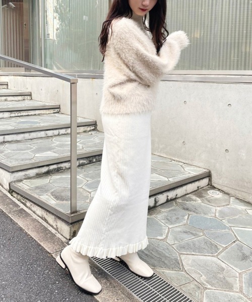 one after another NICE CLAUP(ワンアフターアナザーナイスクラップ)の「ふわふわ柔らかい着心地。ハイネックフェザーニット(ニット/セーター・レディース・アイボリー/チャコールグレー/ミント/ライトピンク・FREE)」の11枚目の写真