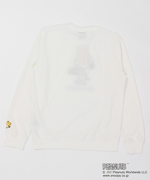 PEANUTS（ピーナッツ）の「【PEANUTS/ピーナッツ】 スヌーピー 裏毛スウェット トレーナー（スウェット・メンズ・ベージュ/スミクロ/オリーブ/ブルー/ブラック系その他/ホワイト系その他/ピンク/オフホワイト・X-LARGE/MEDIUM/LARGE）」の11枚目の写真