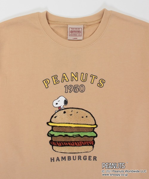 PEANUTS（ピーナッツ）の「【PEANUTS/ピーナッツ】 スヌーピー 裏毛スウェット トレーナー（スウェット・メンズ・ベージュ/スミクロ/オリーブ/ブルー/ブラック系その他/ホワイト系その他/ピンク/オフホワイト・X-LARGE/MEDIUM/LARGE）」の21枚目の写真