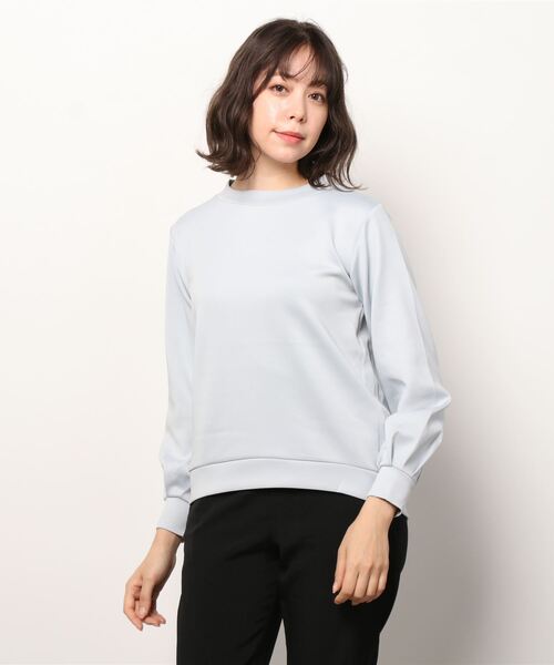 SUIT SELECT(スーツセレクト)の「【SL/長袖】ハイネック コクーンシルエットプルオーバー(Tシャツ/カットソー・レディース・ライトグレー/ライトグリーン/ブラック・L/M)」の7枚目の写真