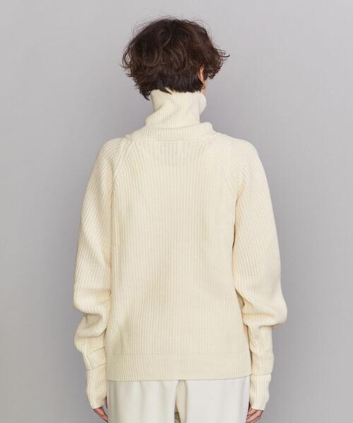 SUPP. no one else (サップノーワンエルス)の「【別注】<SUPP.NO ONE ELSE>ハーフジップ ニット プルオーバー◆(ニット/セーター・レディース・ホワイト/ネイビー・FREE)」の5枚目の写真