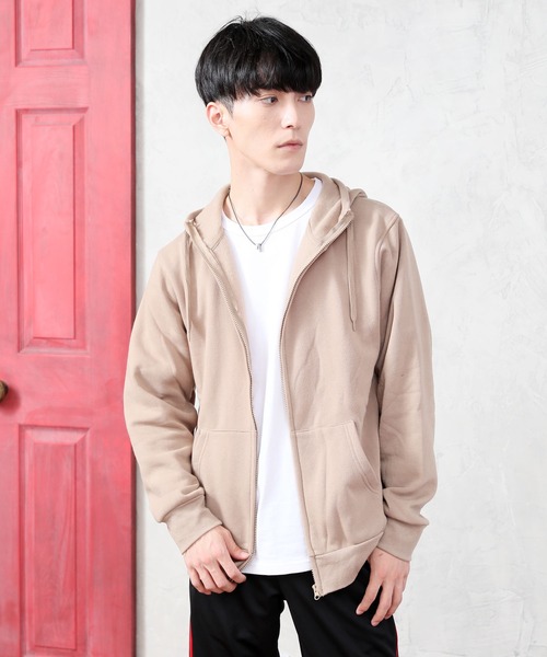 TopIsm（トップイズム）の「裏起毛無地フルジップパーカー（パーカー・メンズ・ブラック/ベージュ/ネイビー/グレー/ダークグレー/カーキ・LL/M/L）」の5枚目の写真