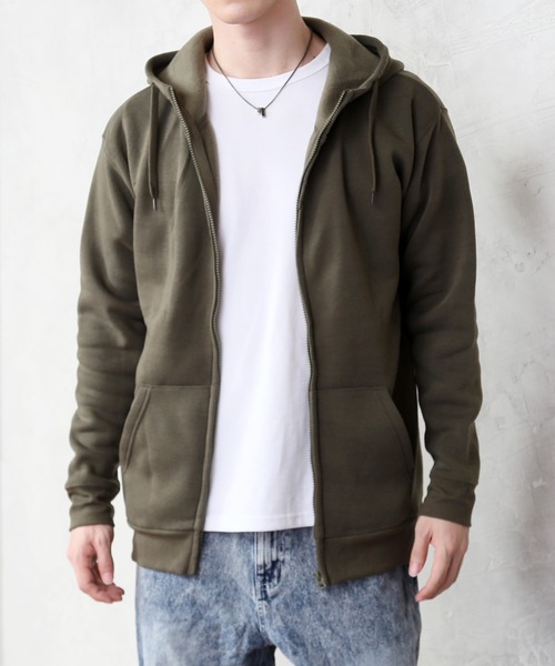 TopIsm（トップイズム）の「裏起毛無地フルジップパーカー（パーカー・メンズ・ブラック/ベージュ/ネイビー/グレー/ダークグレー/カーキ・LL/M/L）」の6枚目の写真