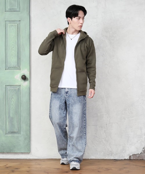 TopIsm（トップイズム）の「裏起毛無地フルジップパーカー（パーカー・メンズ・ブラック/ベージュ/ネイビー/グレー/ダークグレー/カーキ・LL/M/L）」の19枚目の写真