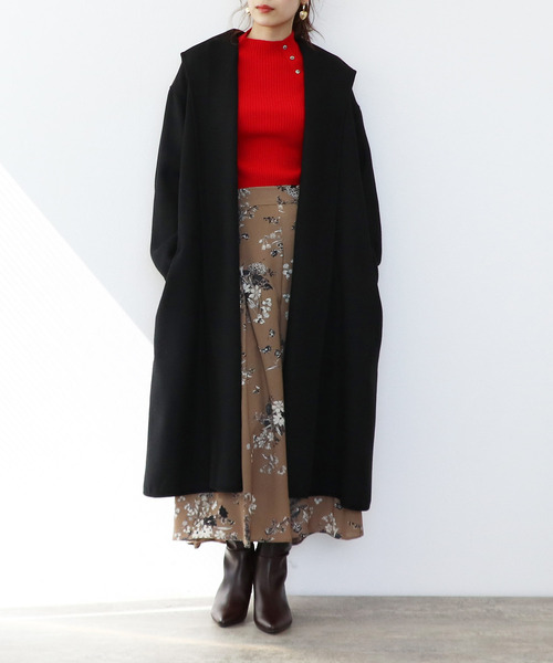 Three Four Time(スリーフォータイム)の「カラーブロックセーラーカラーコート(その他アウター・レディース・ブラック/グレー・ONE SIZE)」の7枚目の写真