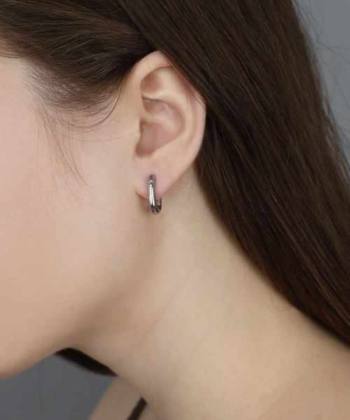 セール】【金属アレルギー対応】 メタル オーバル フープピアス