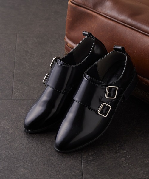 menue(メヌエ)の「ダブルモンクストラップシューズ(ドレスシューズ・レディース・ブラック/アイボリー・LL/3L/S/M/L/XS)」の2枚目の写真