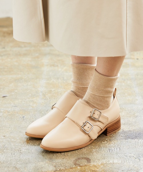 menue(メヌエ)の「ダブルモンクストラップシューズ(ドレスシューズ・レディース・ブラック/アイボリー・LL/3L/S/M/L/XS)」の6枚目の写真