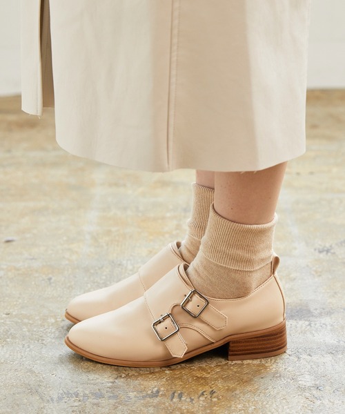 menue(メヌエ)の「ダブルモンクストラップシューズ(ドレスシューズ・レディース・ブラック/アイボリー・LL/3L/S/M/L/XS)」の7枚目の写真