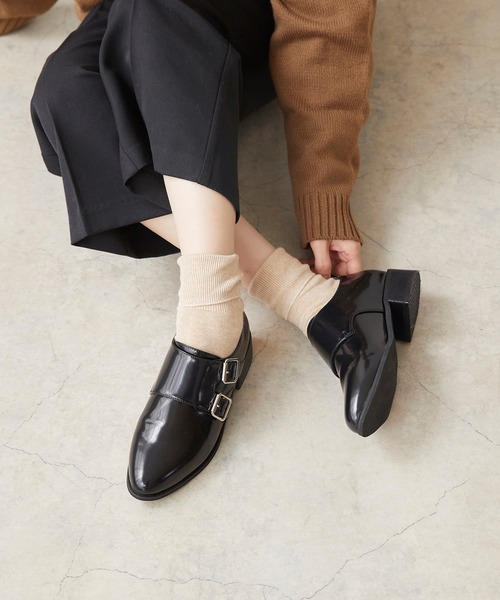 menue(メヌエ)の「ダブルモンクストラップシューズ(ドレスシューズ・レディース・ブラック/アイボリー・LL/3L/S/M/L/XS)」の10枚目の写真