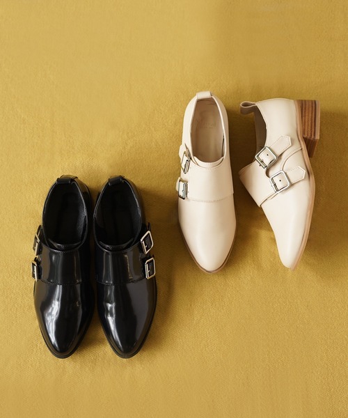 menue(メヌエ)の「ダブルモンクストラップシューズ(ドレスシューズ・レディース・ブラック/アイボリー・LL/3L/S/M/L/XS)」の22枚目の写真
