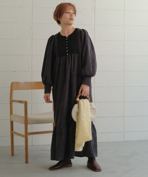 フロントレースフレアワンピース（ワンピース）｜Bab（バブ）の