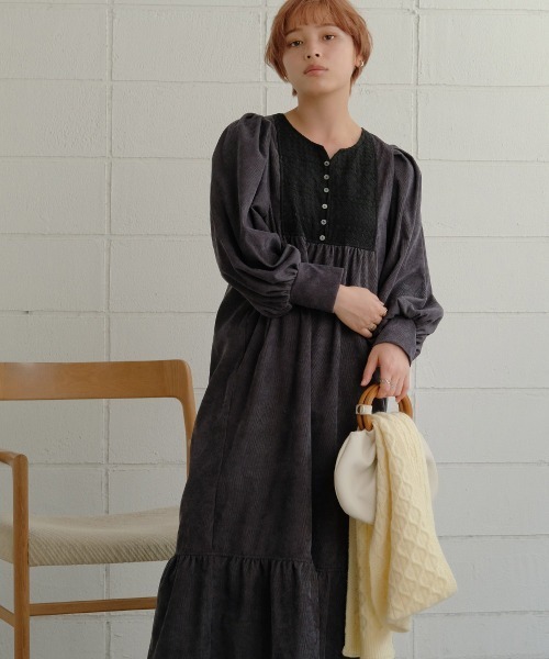 フロントレースフレアワンピース（ワンピース）｜Bab（バブ）の