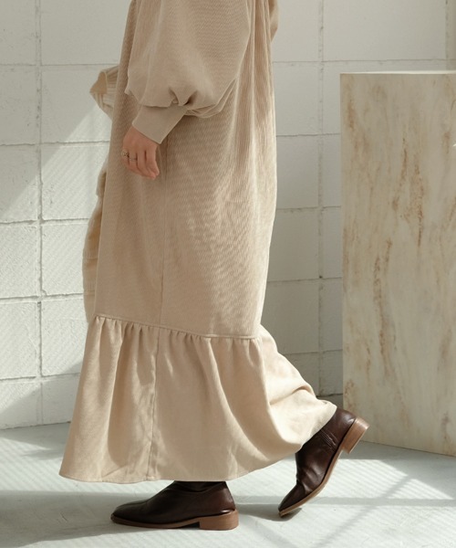 Bab(バブ)の「フロントレースフレアワンピース(ワンピース・レディース・チャコールグレー/ベージュ/カーキ・M)」の10枚目の写真