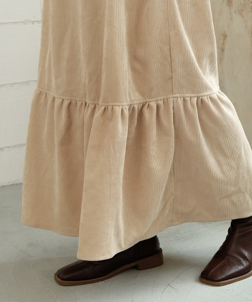 Bab(バブ)の「フロントレースフレアワンピース(ワンピース・レディース・チャコールグレー/ベージュ/カーキ・M)」の19枚目の写真