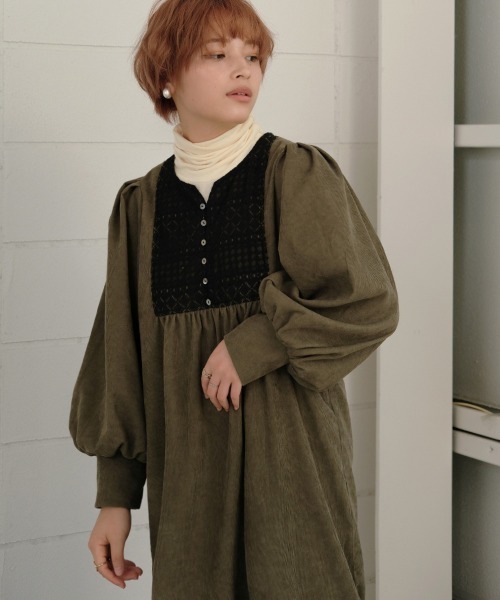 フロントレースフレアワンピース（ワンピース）｜Bab（バブ）の