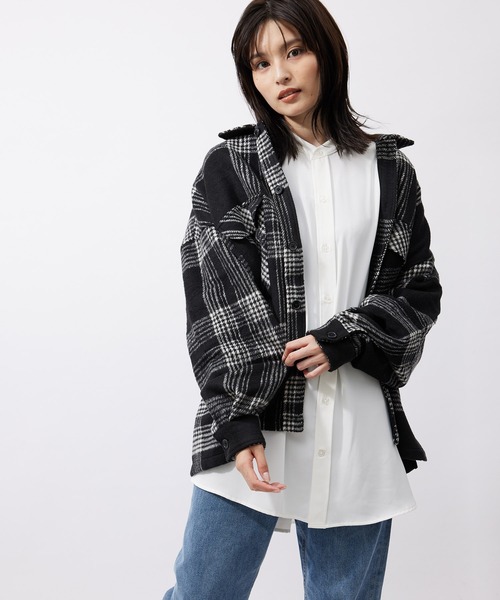 re_k by JUNRED（レクバイジュンレッド）の「re_k by JUNRED / チェックルーズCPOシャツブルゾン（シャツ/ブラウス・メンズ・サックスブルー/ブラック・M/S/L）」の13枚目の写真