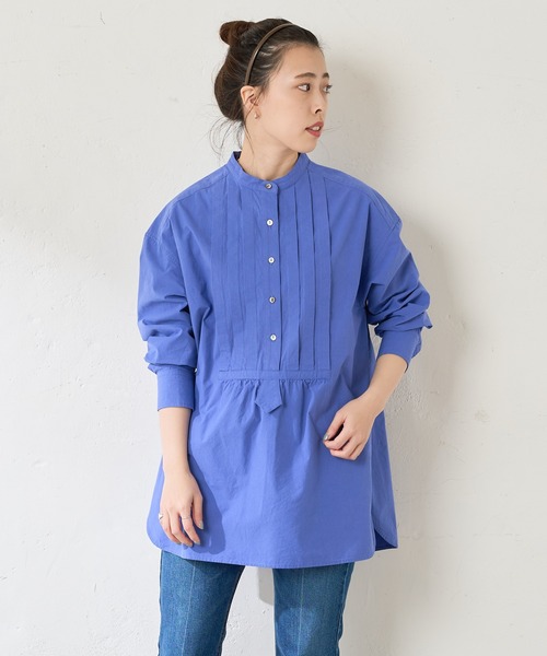 SHENERY（シーナリー）の「バンドカラーボザムピンタックシャツ（シャツ/ブラウス・レディース・オフホワイト/ブルー・FREE）」の16枚目の写真