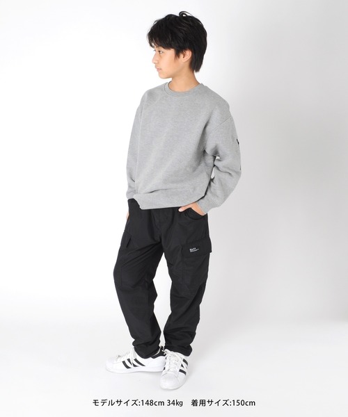 GLAZOS（グラソス）の「[ワイドテーパード]タフタ裏フリース・カーゴパンツ（カーゴパンツ・キッズ・ブラック/ネイビー/カーキ・130cm/140cm/150cm/160cm/170cm）」の19枚目の写真
