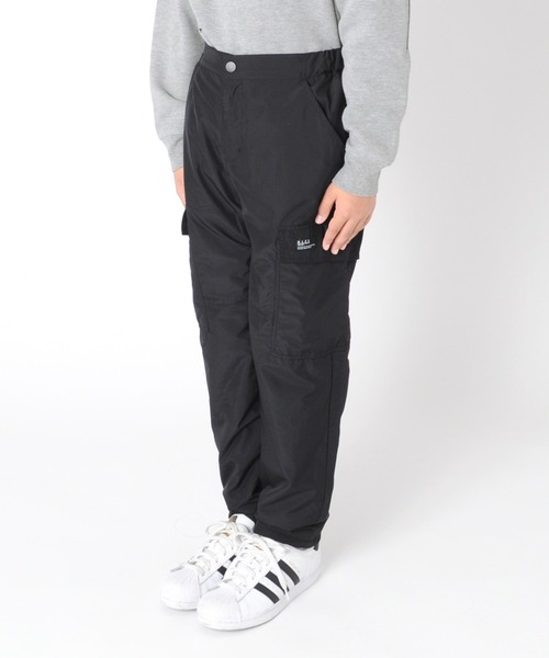 GLAZOS（グラソス）の「[ワイドテーパード]タフタ裏フリース・カーゴパンツ（カーゴパンツ・キッズ・ブラック/ネイビー/カーキ・130cm/140cm/150cm/160cm/170cm）」の4枚目の写真