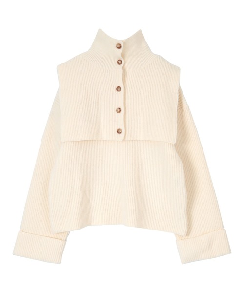 titivate（ティティベイト）の「前後2wayつけ襟付ニット（ニット/セーター・レディース・ベージュ/ネイビー/オフホワイト・S/M）」の16枚目の写真