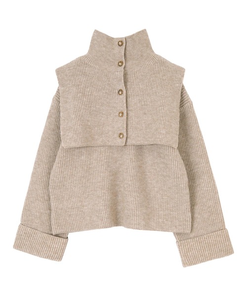 titivate（ティティベイト）の「前後2wayつけ襟付ニット（ニット/セーター・レディース・ベージュ/ネイビー/オフホワイト・S/M）」の7枚目の写真