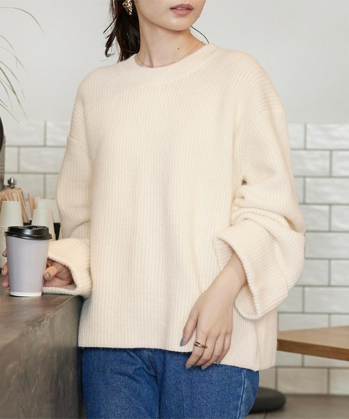 titivate（ティティベイト）の「前後2wayつけ襟付ニット（ニット/セーター・レディース・ベージュ/ネイビー/オフホワイト・S/M）」の19枚目の写真