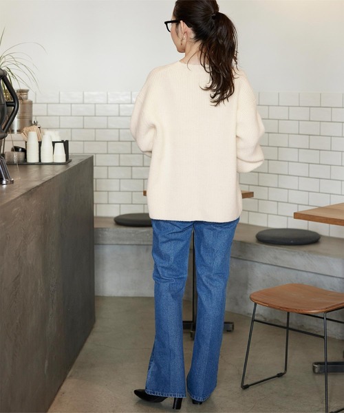 titivate（ティティベイト）の「前後2wayつけ襟付ニット（ニット/セーター・レディース・ベージュ/ネイビー/オフホワイト・S/M）」の13枚目の写真