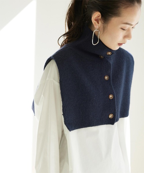 titivate（ティティベイト）の「前後2wayつけ襟付ニット（ニット/セーター・レディース・ベージュ/ネイビー/オフホワイト・S/M）」の8枚目の写真