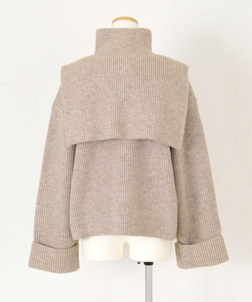 titivate（ティティベイト）の「前後2wayつけ襟付ニット（ニット/セーター・レディース・ベージュ/ネイビー/オフホワイト・S/M）」の14枚目の写真