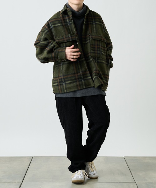 COLONY 2139（コロニートゥーワンスリーナイン）の「テックウールチェック柄CPOジャケット（カバーオール・メンズ・ブラック/ブラウン/グリーン・MEDIUM/LARGE/X-LARGE）」の15枚目の写真