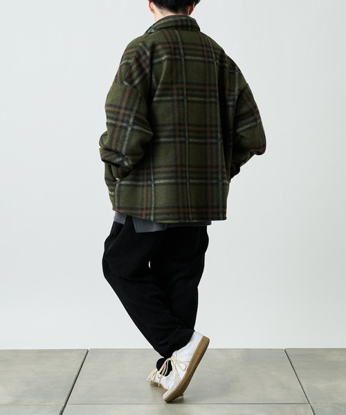 COLONY 2139（コロニートゥーワンスリーナイン）の「テックウールチェック柄CPOジャケット（カバーオール・メンズ・ブラック/ブラウン/グリーン・MEDIUM/LARGE/X-LARGE）」の4枚目の写真