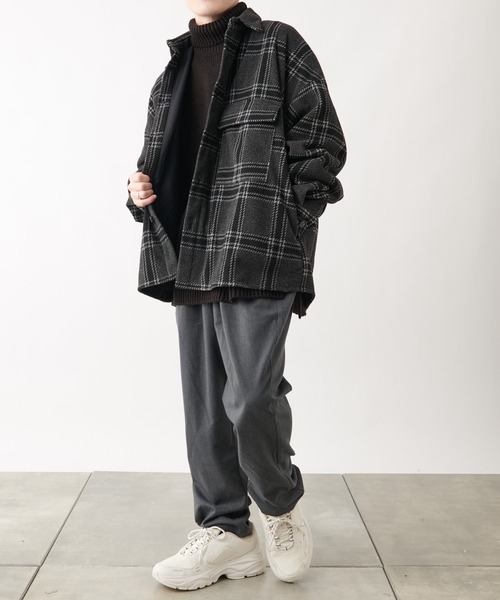 COLONY 2139（コロニートゥーワンスリーナイン）の「テックウールチェック柄CPOジャケット（カバーオール・メンズ・ブラック/ブラウン/グリーン・MEDIUM/LARGE/X-LARGE）」の8枚目の写真