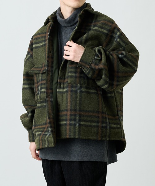 COLONY 2139（コロニートゥーワンスリーナイン）の「テックウールチェック柄CPOジャケット（カバーオール・メンズ・ブラック/ブラウン/グリーン・MEDIUM/LARGE/X-LARGE）」の9枚目の写真