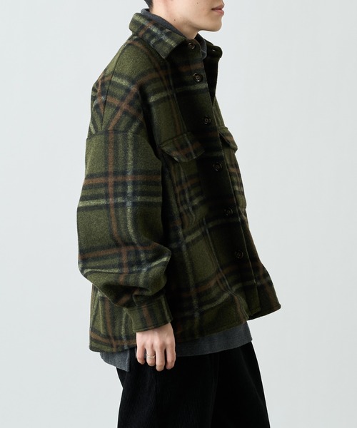 COLONY 2139（コロニートゥーワンスリーナイン）の「テックウールチェック柄CPOジャケット（カバーオール・メンズ・ブラック/ブラウン/グリーン・MEDIUM/LARGE/X-LARGE）」の20枚目の写真