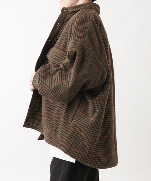 COLONY 2139（コロニートゥーワンスリーナイン）の「テックウールチェック柄CPOジャケット（カバーオール・メンズ・ブラック/ブラウン/グリーン・MEDIUM/LARGE/X-LARGE）」の10枚目の写真