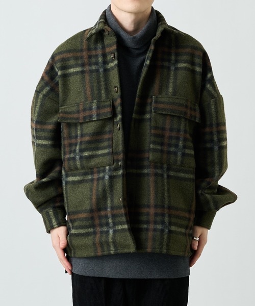 COLONY 2139（コロニートゥーワンスリーナイン）の「テックウールチェック柄CPOジャケット（カバーオール・メンズ・ブラック/ブラウン/グリーン・MEDIUM/LARGE/X-LARGE）」の21枚目の写真