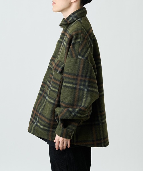 COLONY 2139（コロニートゥーワンスリーナイン）の「テックウールチェック柄CPOジャケット（カバーオール・メンズ・ブラック/ブラウン/グリーン・MEDIUM/LARGE/X-LARGE）」の14枚目の写真